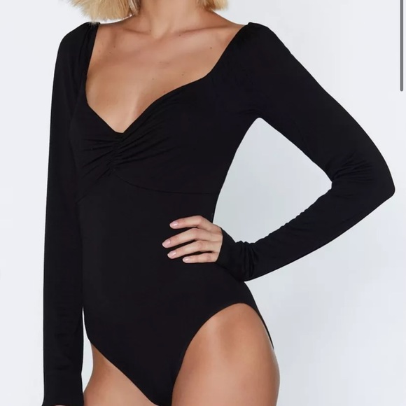 Bust A Move Ruched Long SleeveBodysuit - Picture 2 of 10